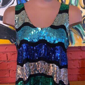 Multicolor Sequin Shirt. Large